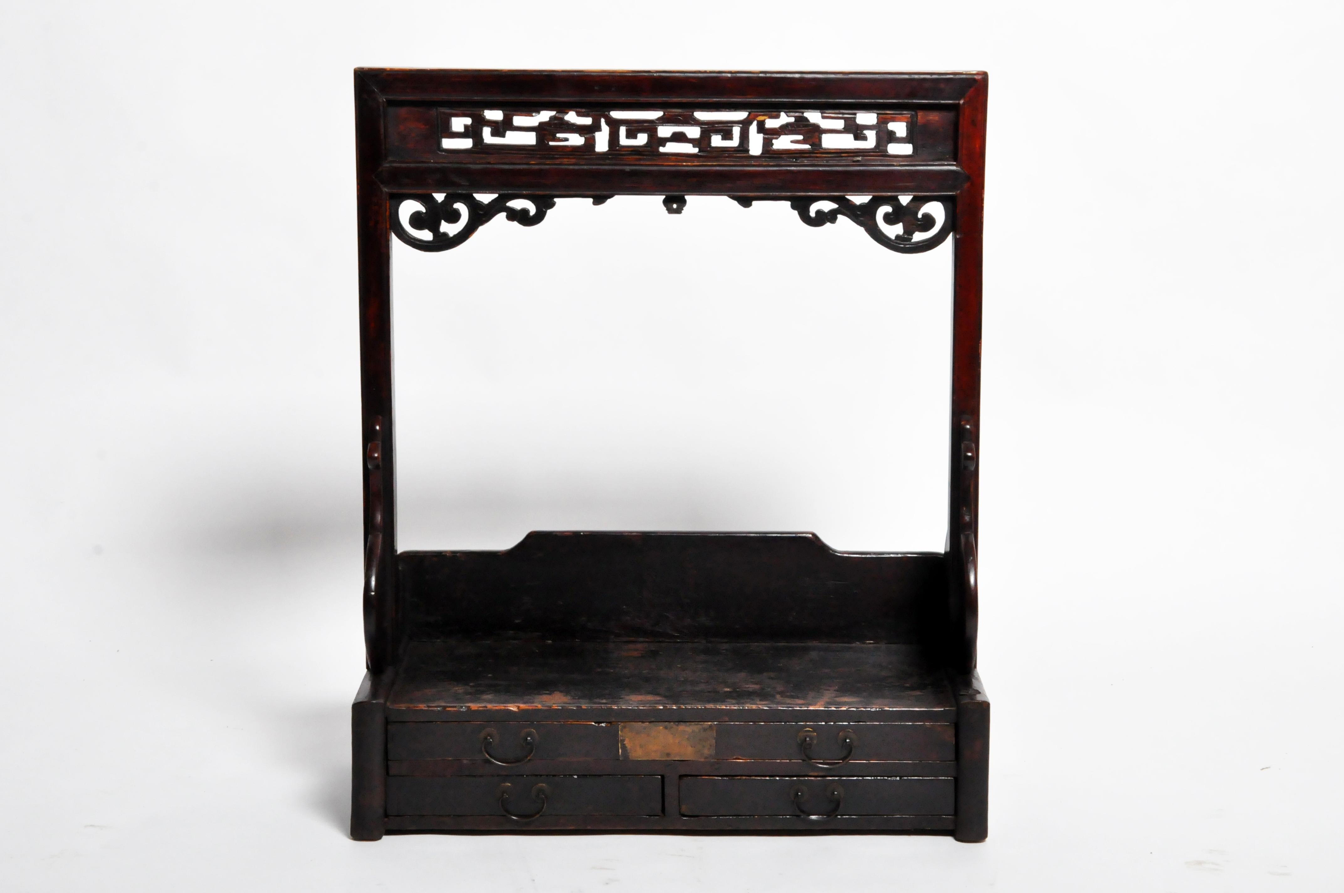 Wood Chinese Vanity Stand with Three Drawers