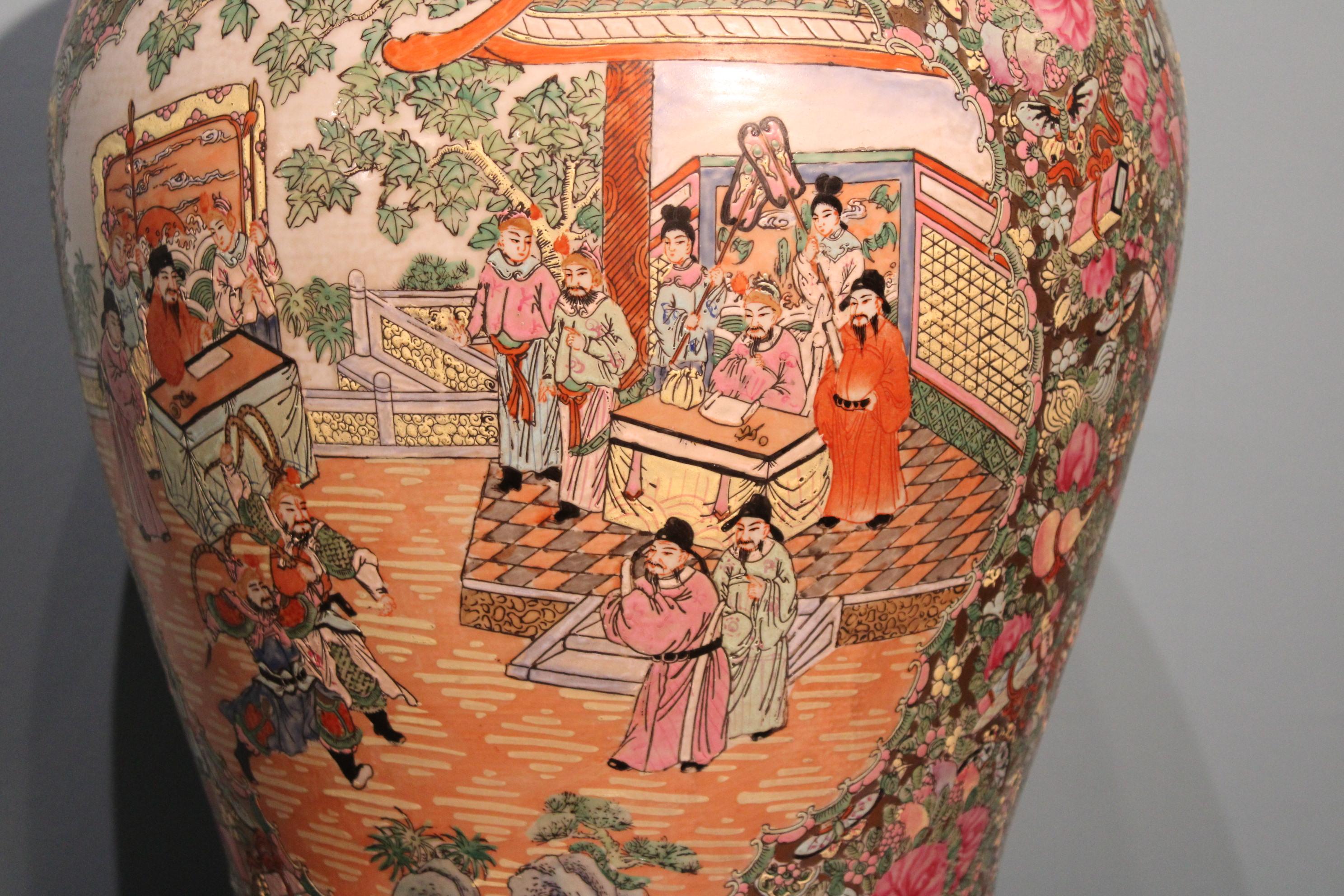 Porcelain Chinese Vase, Canton, circa 1950 For Sale