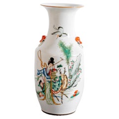 Chinese Vase Ch'ing Dynasty Woman with Deer