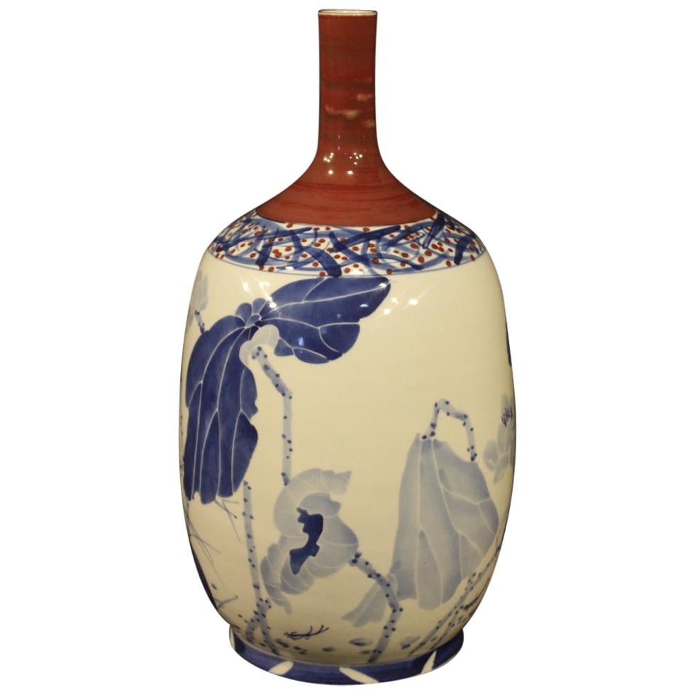 Chinese Vase in Painted Ceramic, 20th Century For Sale