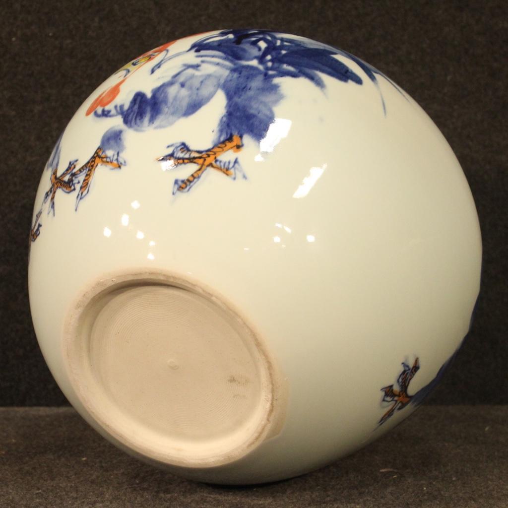 Contemporary Chinese Vase in Painted Ceramic, 21st Century For Sale