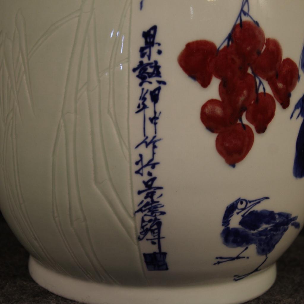 Chinese Vase in Painted Ceramic, 21st Century For Sale 5