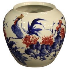 Chinese Vase in Painted Ceramic, 21st Century