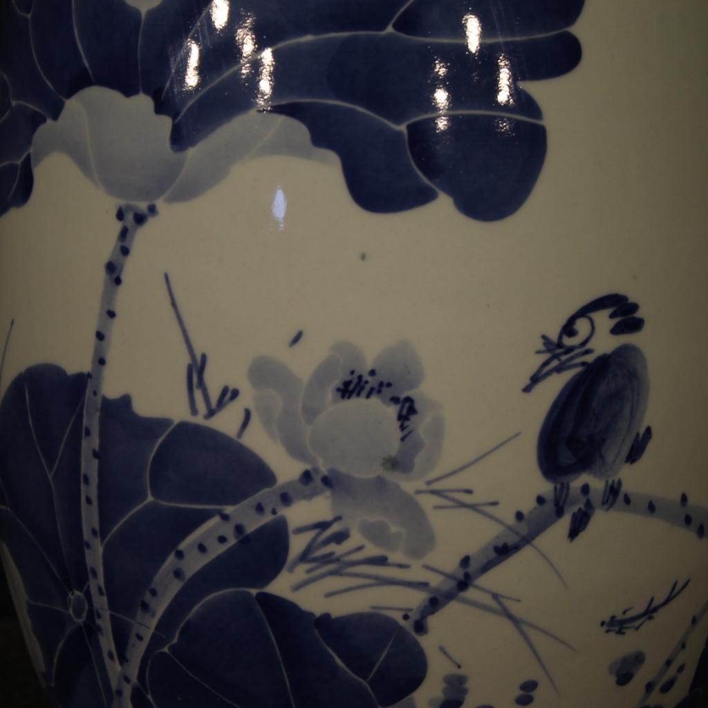 Chinese Vase in Painted Ceramic with Floral and Animal Decorations, 21st Century For Sale 7