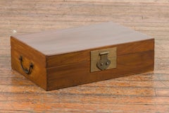 Chinese Vintage Blanket Chest with Traditional Brass Hardware and Handles