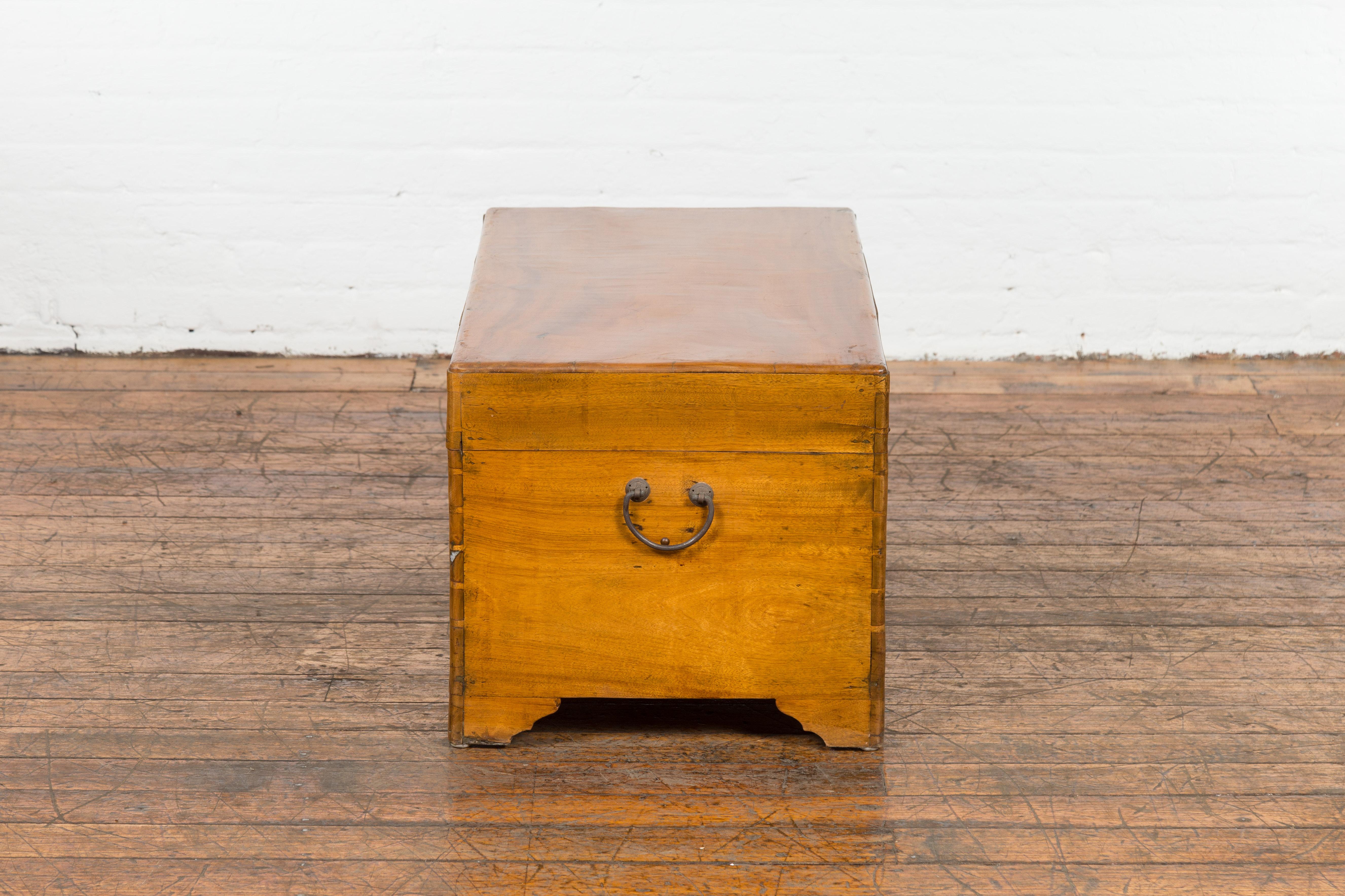 Vintage Camphor Wood Blanket Chest with Brass Hardware For Sale 8