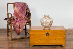 Vintage Camphor Wood Blanket Chest with Brass Hardware