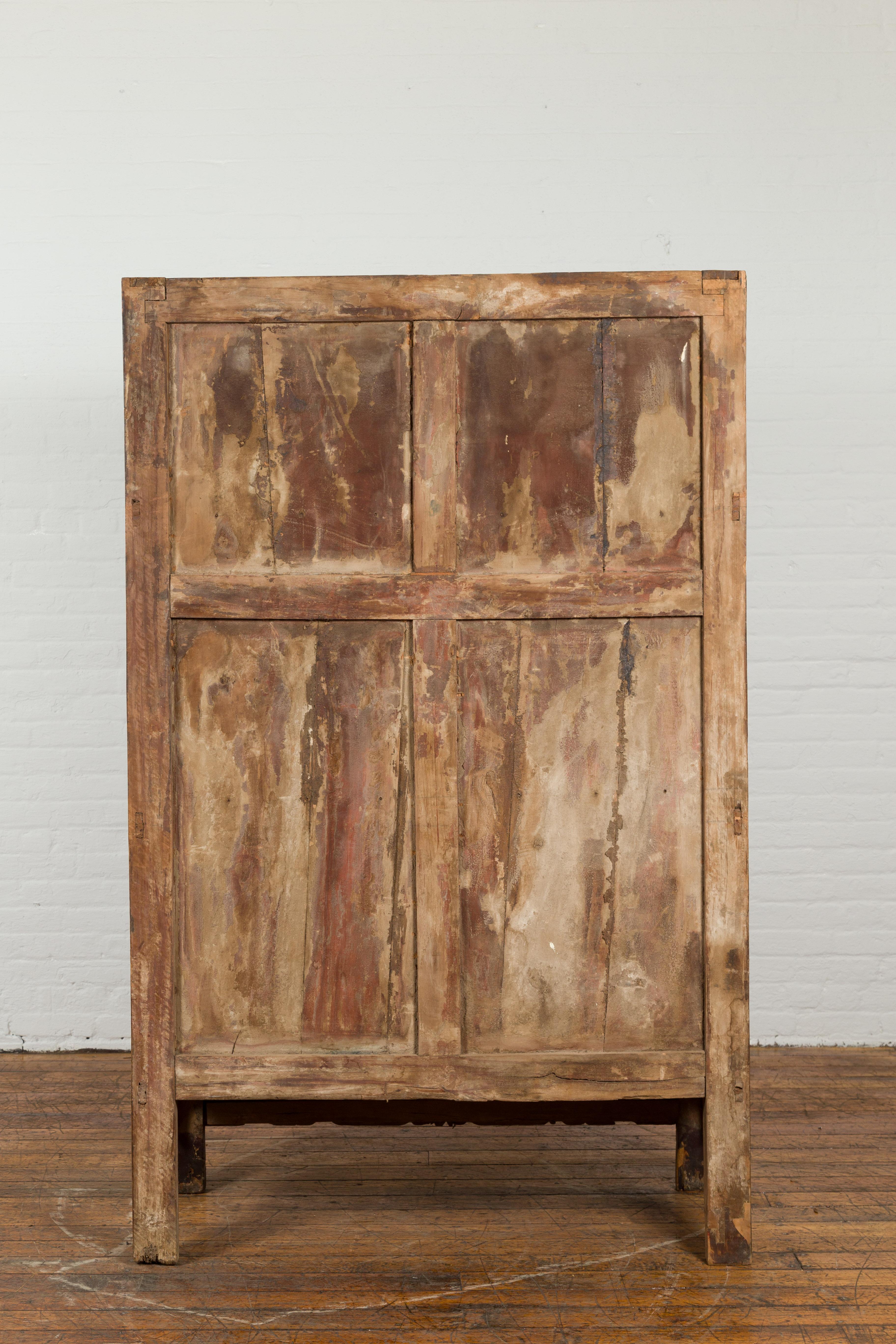 Vintage Elmwood Wedding Cabinet with Hidden Drawers For Sale 4