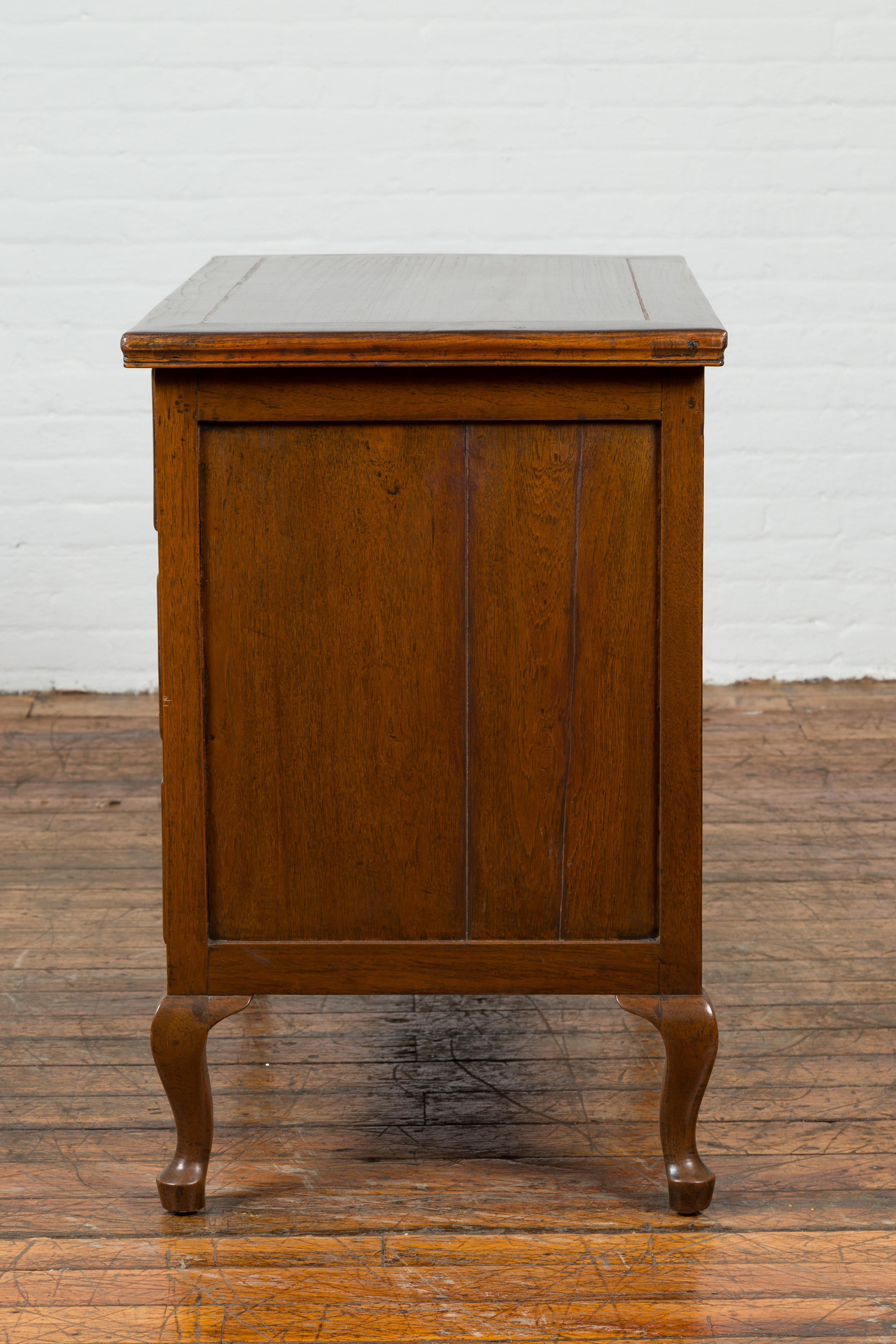 Chinese Vintage Four-Drawer Chest with Caramel Patina and Iron Hardware For Sale 9