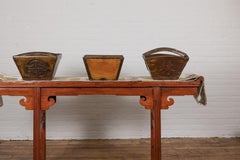 Chinese Wooden Vintage Rice Measure Baskets, Sold Each