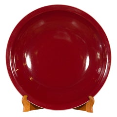 Vintage Large Porcelain Platter with Oxblood Color