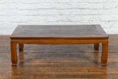 Vintage Low Coffee Table with Two-Toned Top and Curving Legs