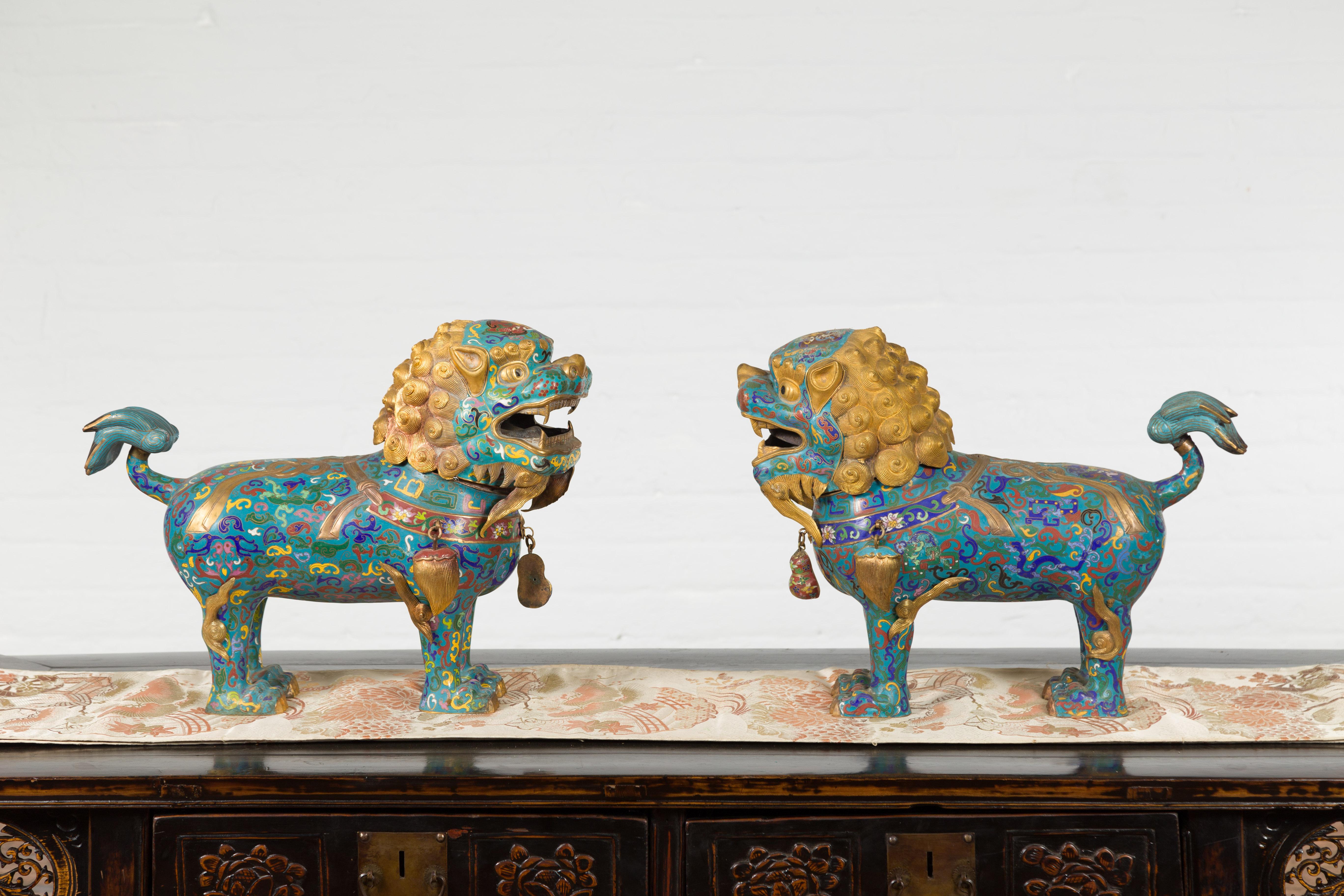 cloisonne foo dogs