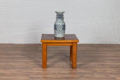Minimalist Natural Wood Low Side Table with Square Legs and Contemporary Design