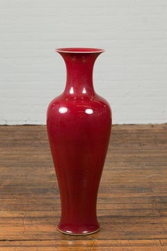 Chinese Vintage Oxblood Altar Vase with Flaring Neck, Several Available