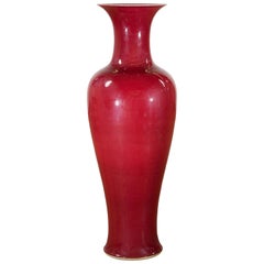 Chinese Vintage Oxblood Altar Vase with Flaring Neck, Several Available