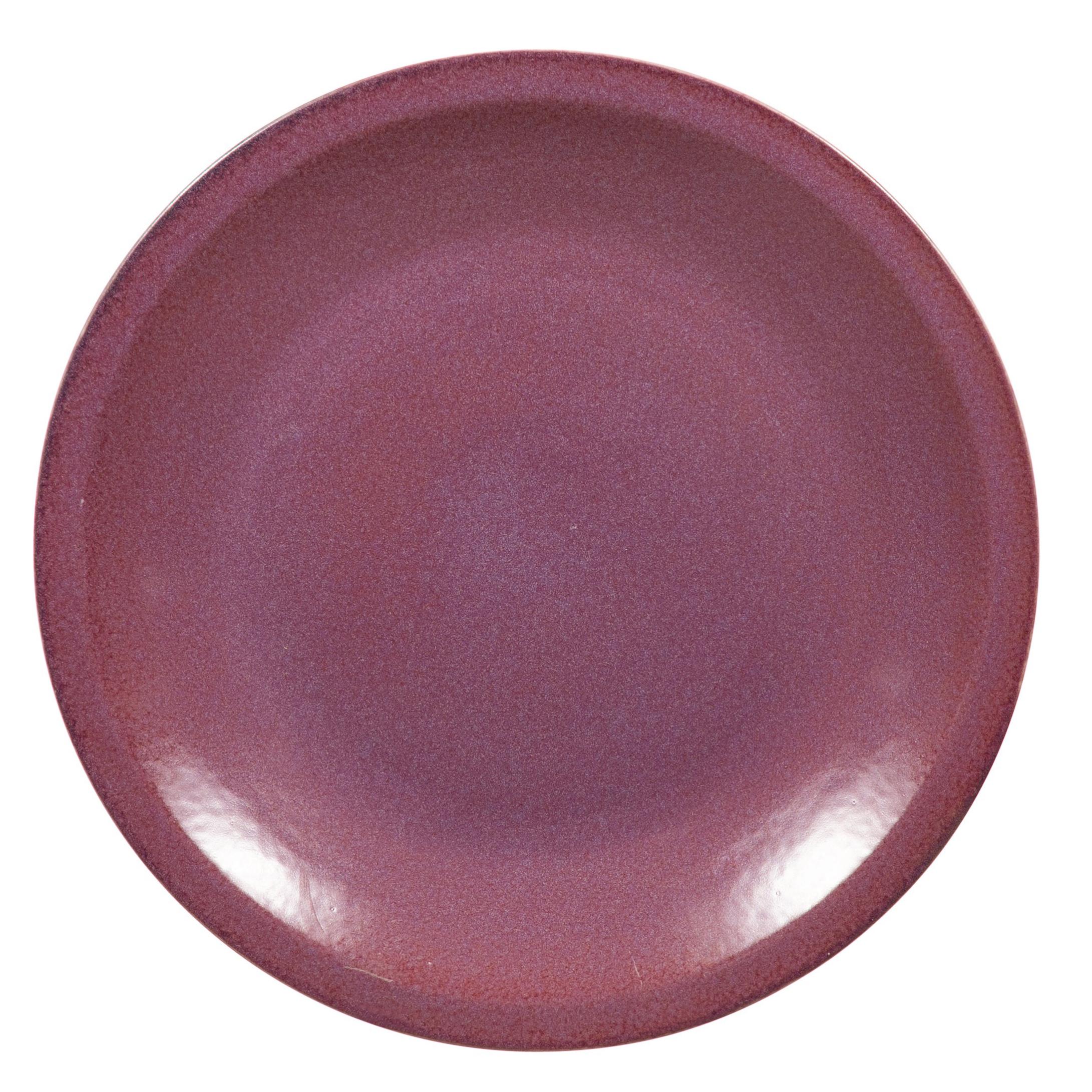 Chinese Vintage Purple Ceramic Charger Plate from the 1980s, Two Available For Sale