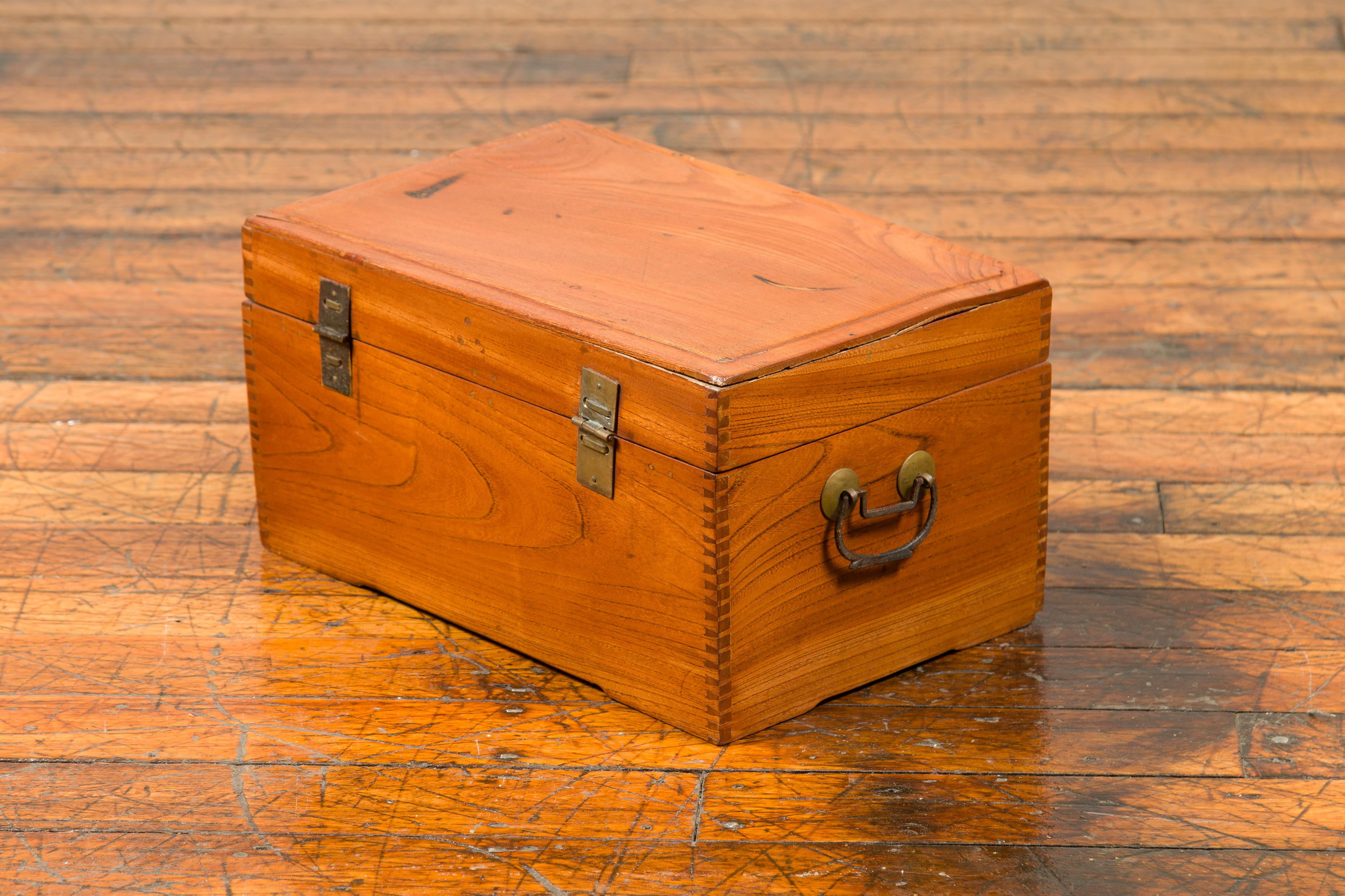Vintage Wooden Treasure Box with Traditional Bronze Hardware 2
