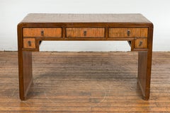 Waterfall Style Vintage Desk with Unique Drawer Design