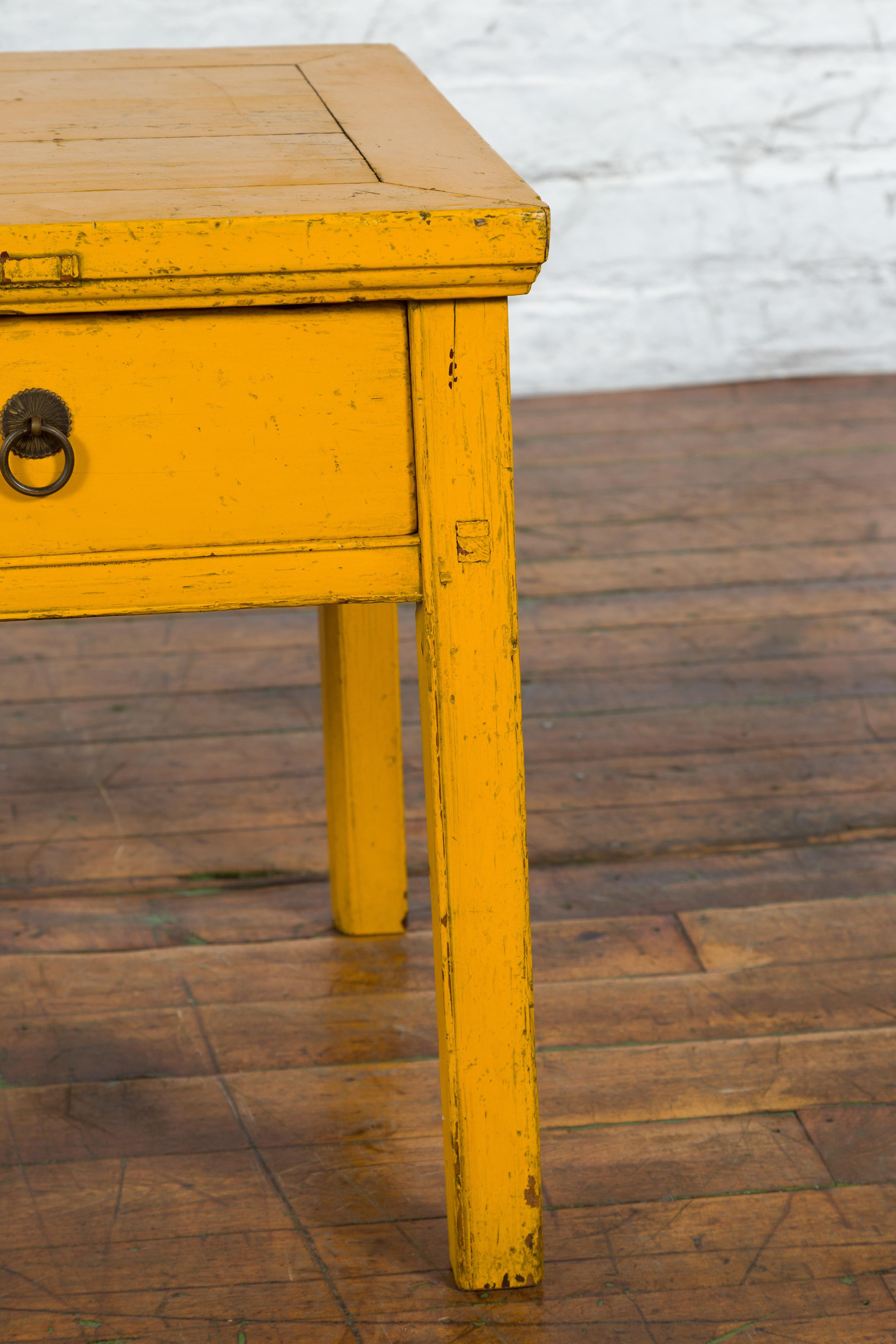 mustard yellow side table