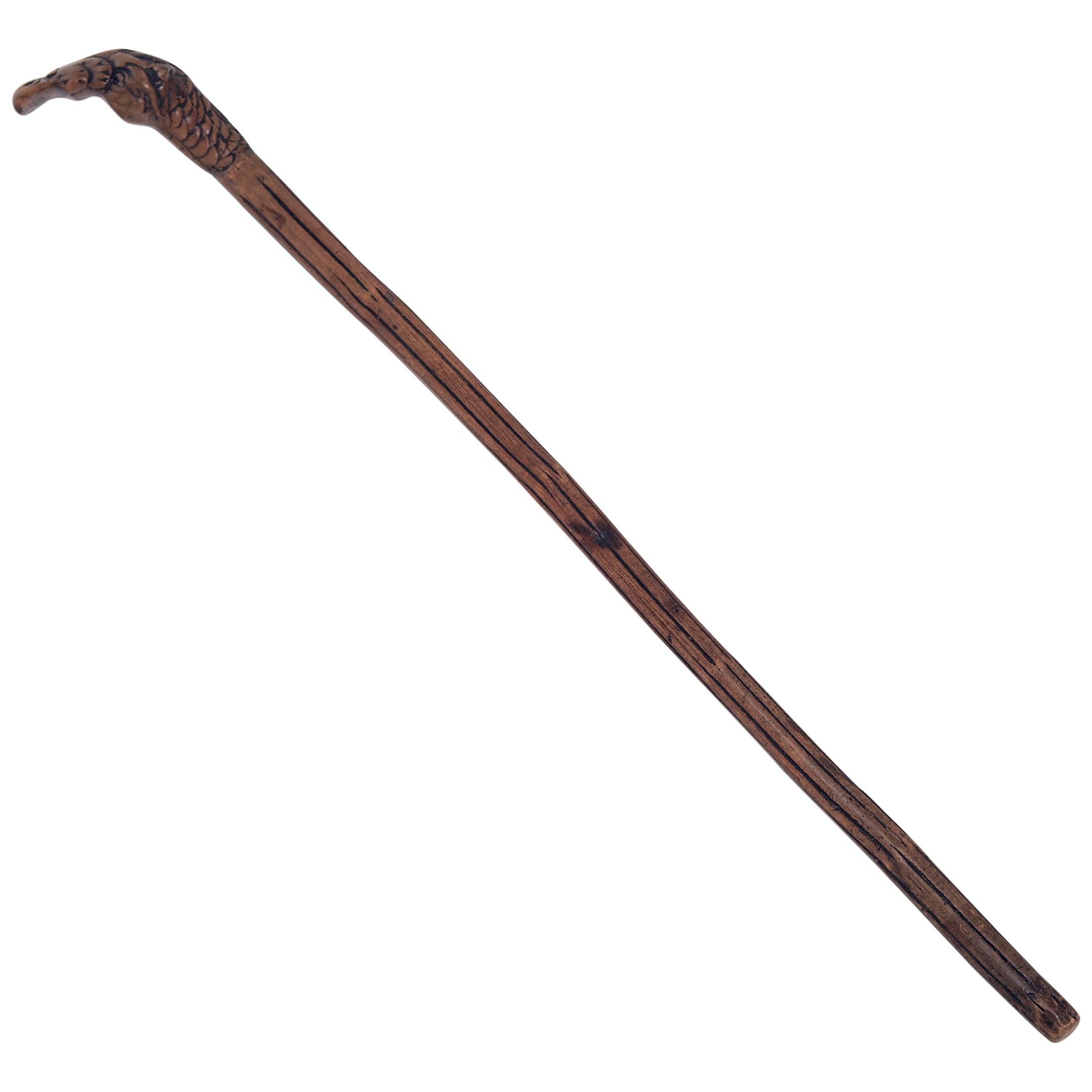 Chinese Walking Stick with Eagle Handle, c. 1850