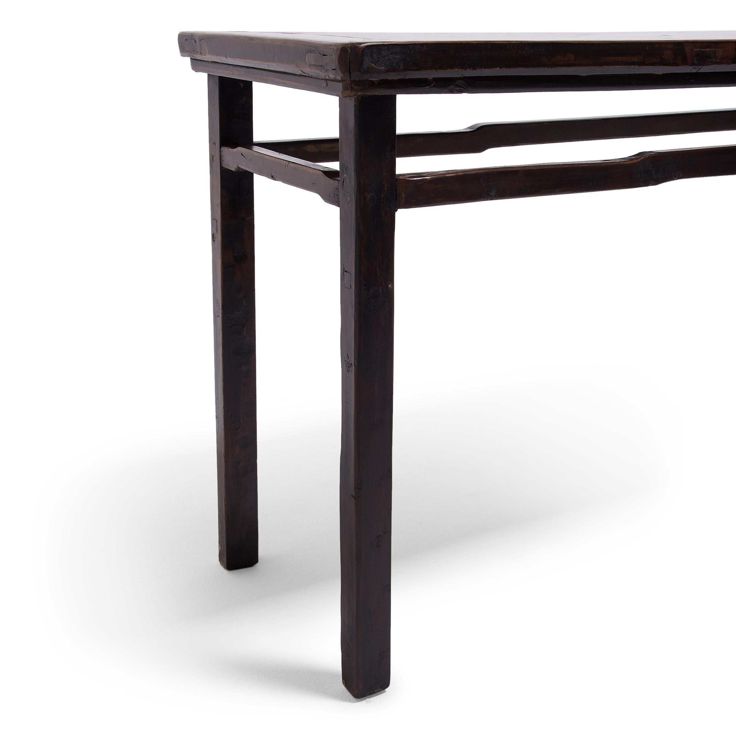 Chinese Walnut Handscroll Table, c. 1900 For Sale 2