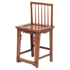 Silla con respaldo de husillo de nogal chino, c. 1900