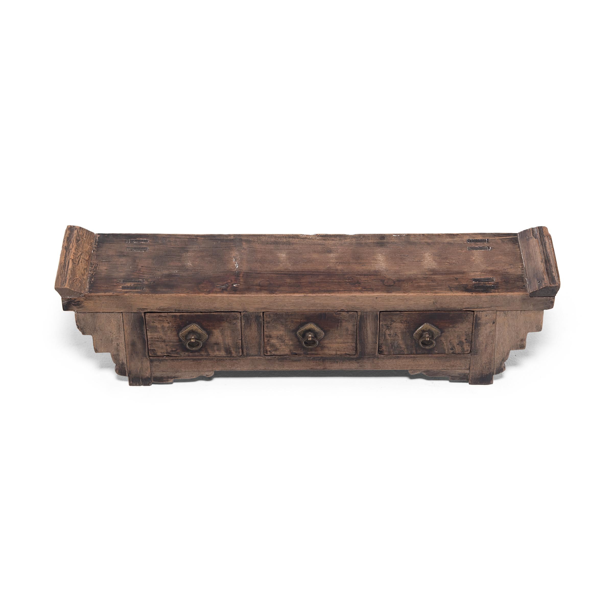 20th Century Chinese Walnut Table Altar, circa 1900