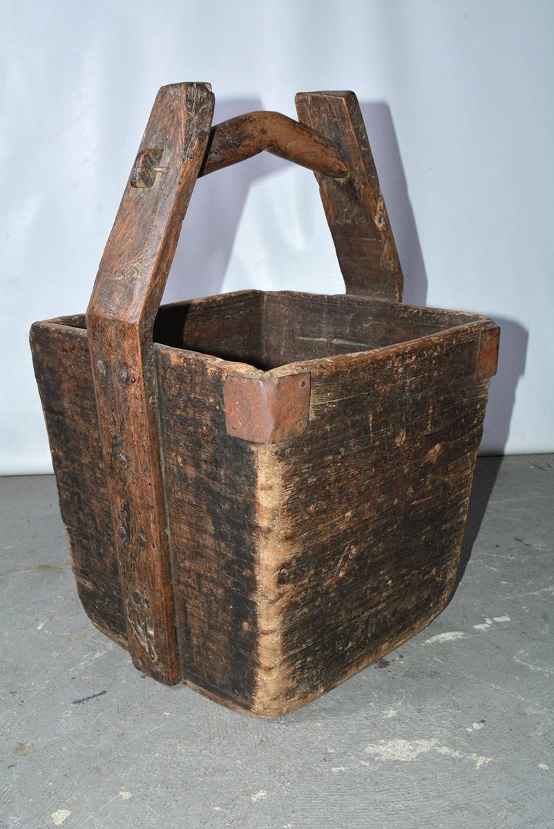 antique chinese water bucket