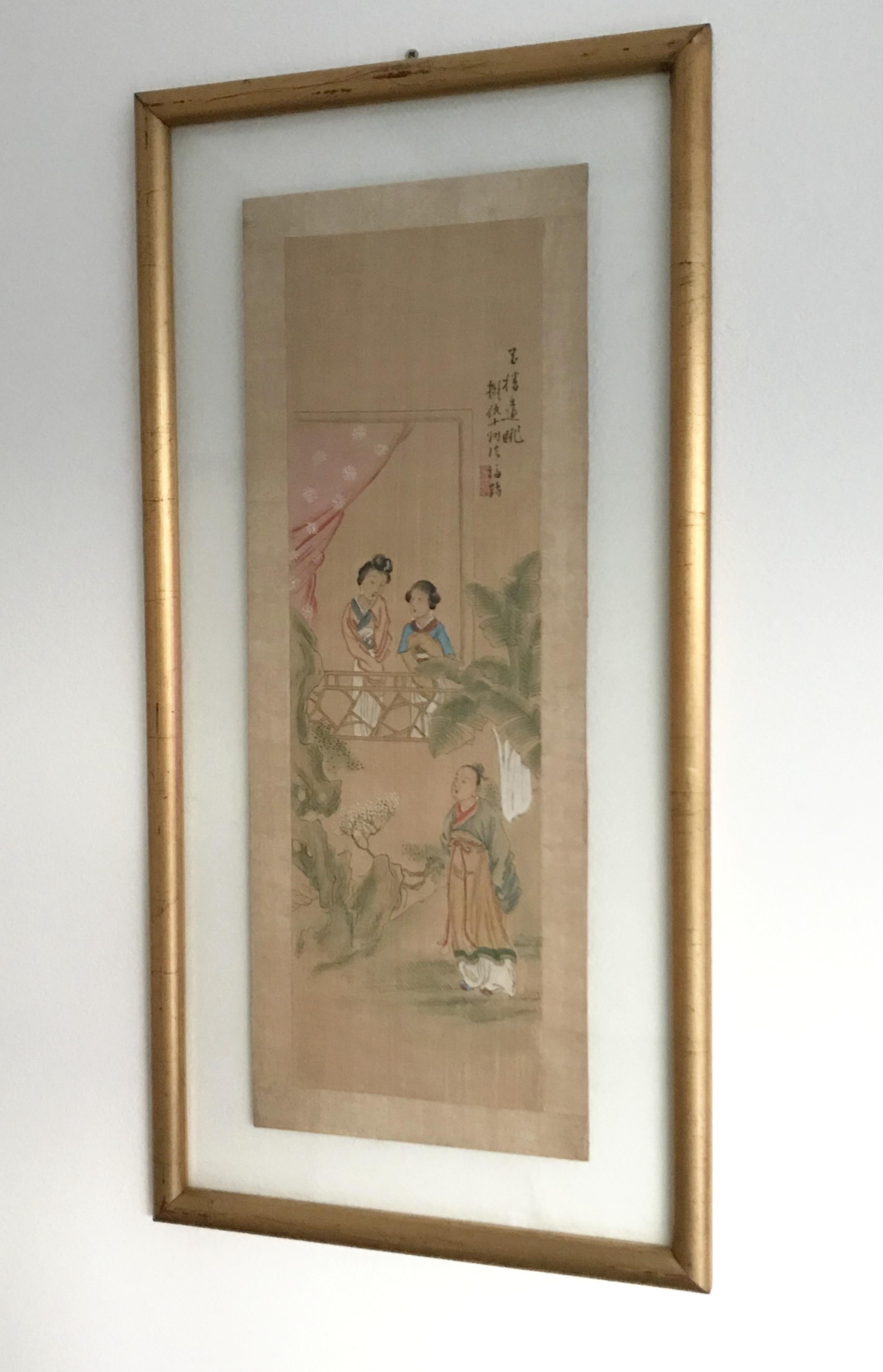 Chinese Watercolor Painting In Good Condition For Sale In Los Angeles, CA