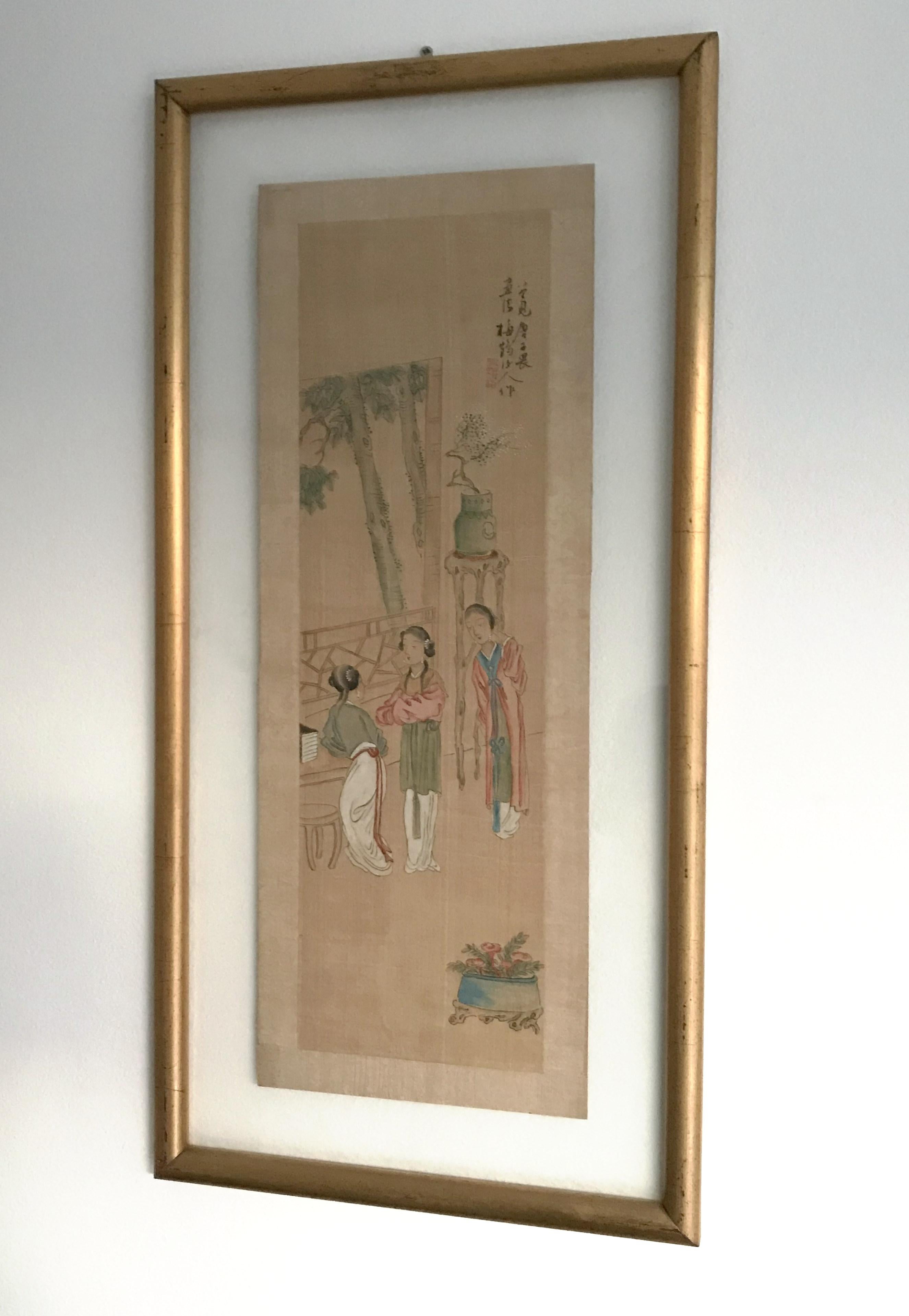 Chinese Watercolor Painting In Good Condition For Sale In Los Angeles, CA