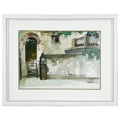 Chinese Watercolor Painting House on Sinan Road