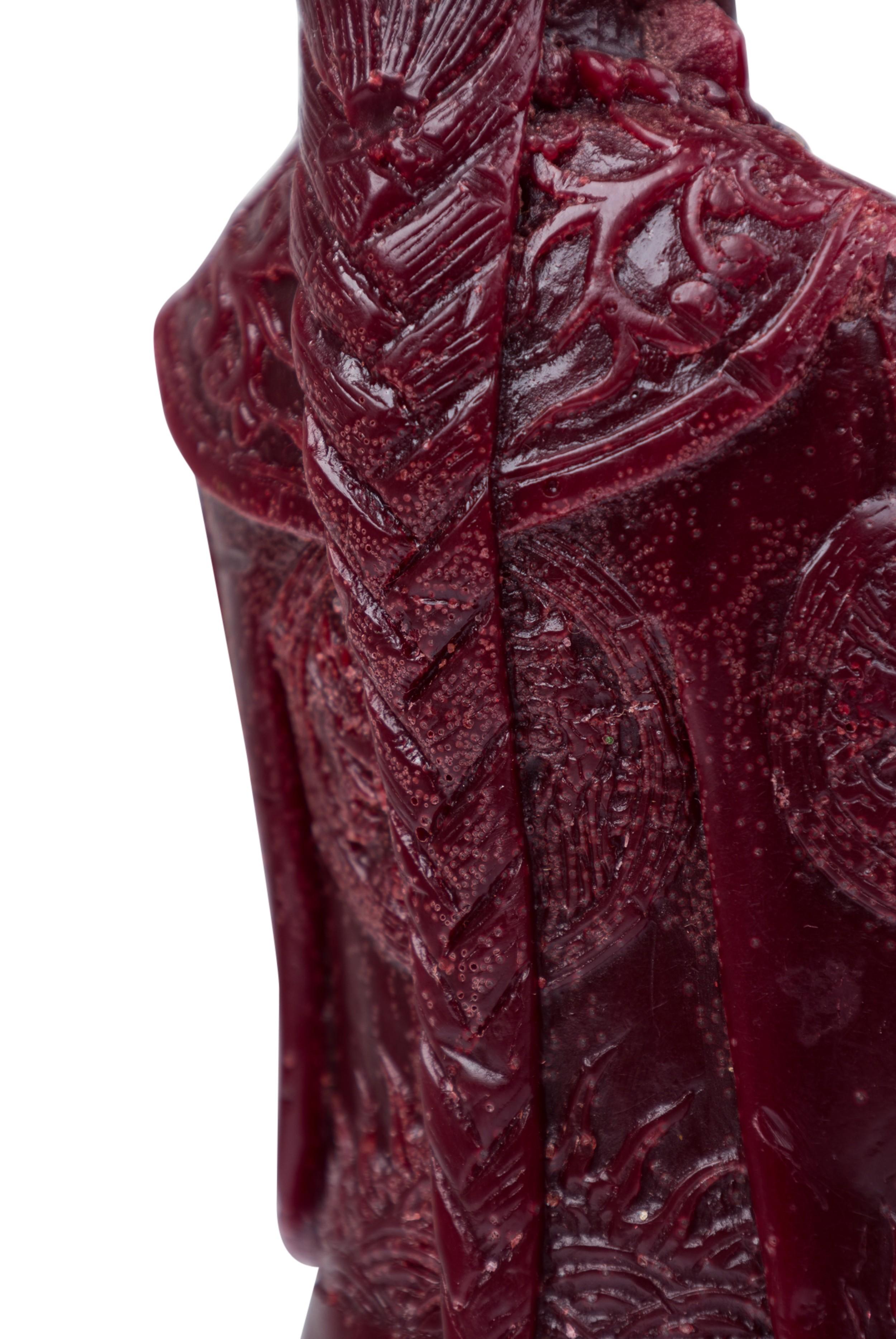 Chinese Wax Candle Figure Depicting an Emperor in vendita 3