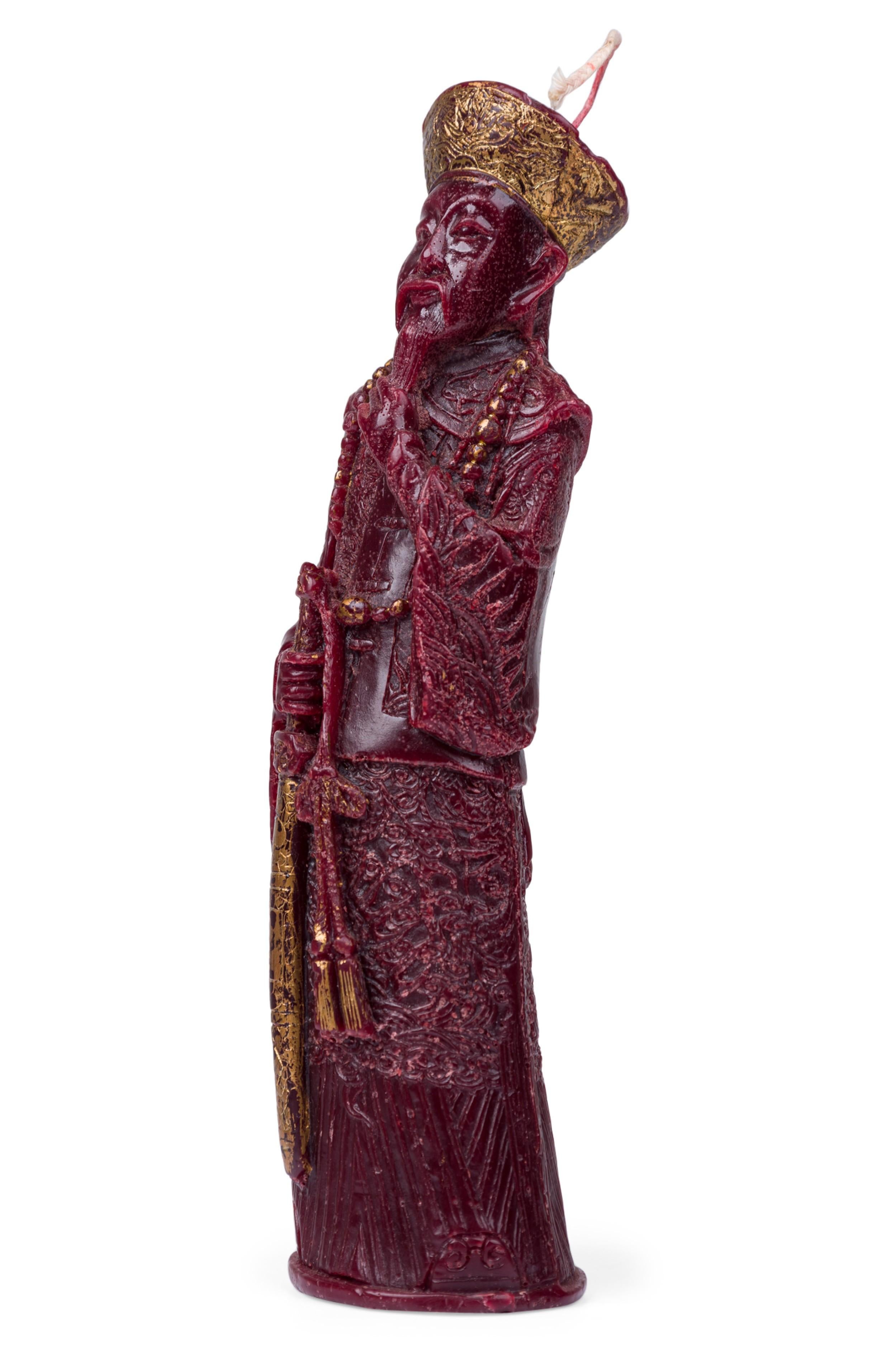 Chinese Wax Candle Figure Depicting an Emperor In Good Condition For Sale In New York, NY