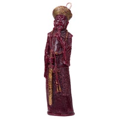 Chinese Wax Candle Figure Depicting an Emperor