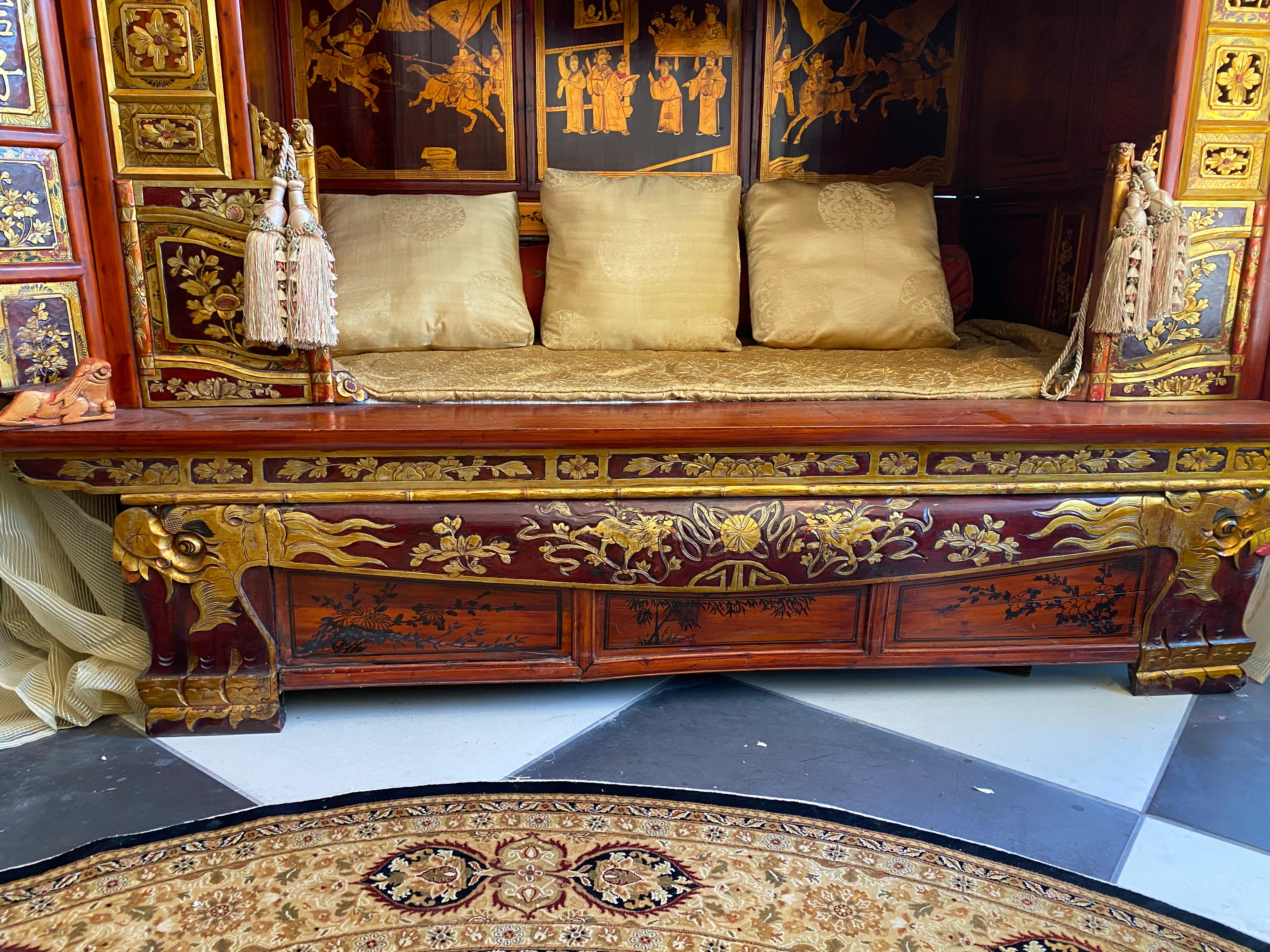 Hand-Carved A Thing of Beauty  Chinese Wedding Bed 