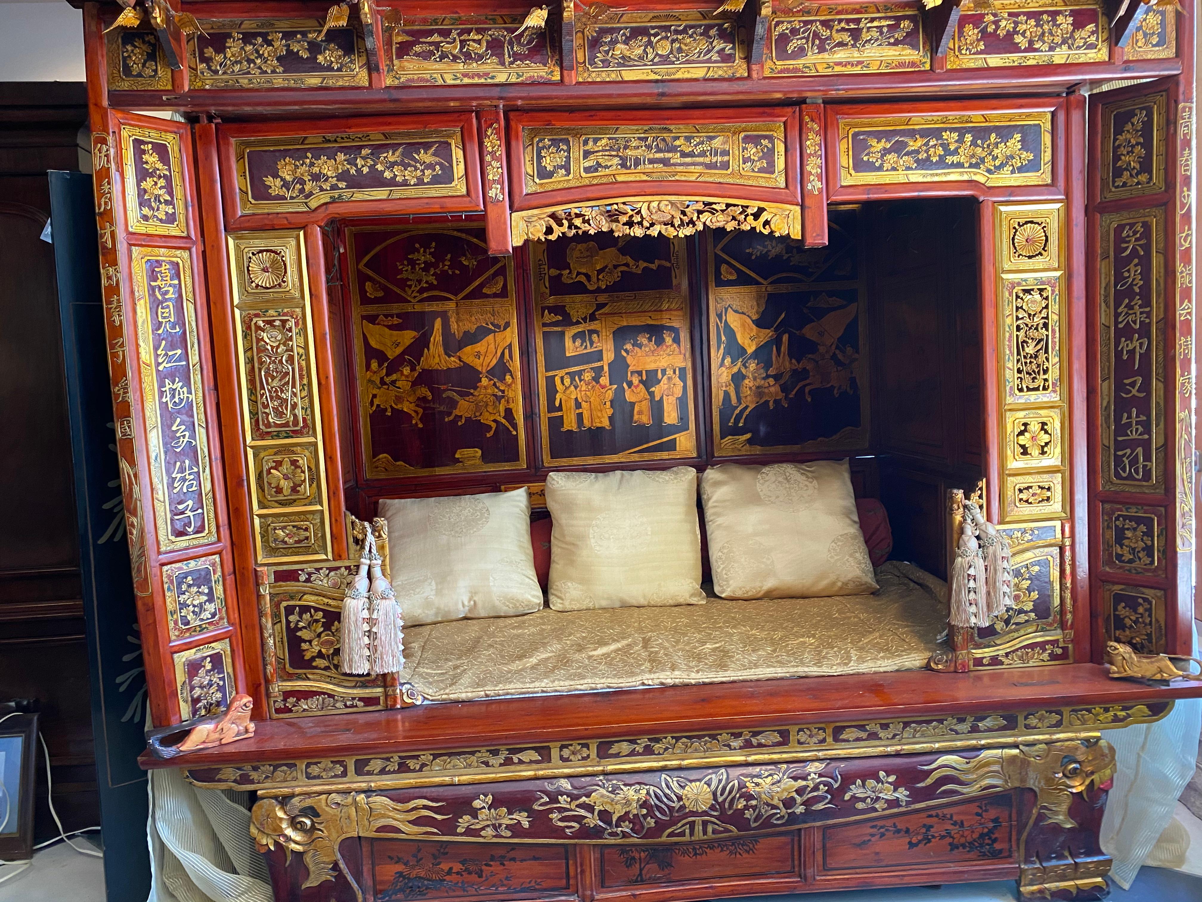 A Thing of Beauty  Chinese Wedding Bed  In Good Condition In Sarasota, FL