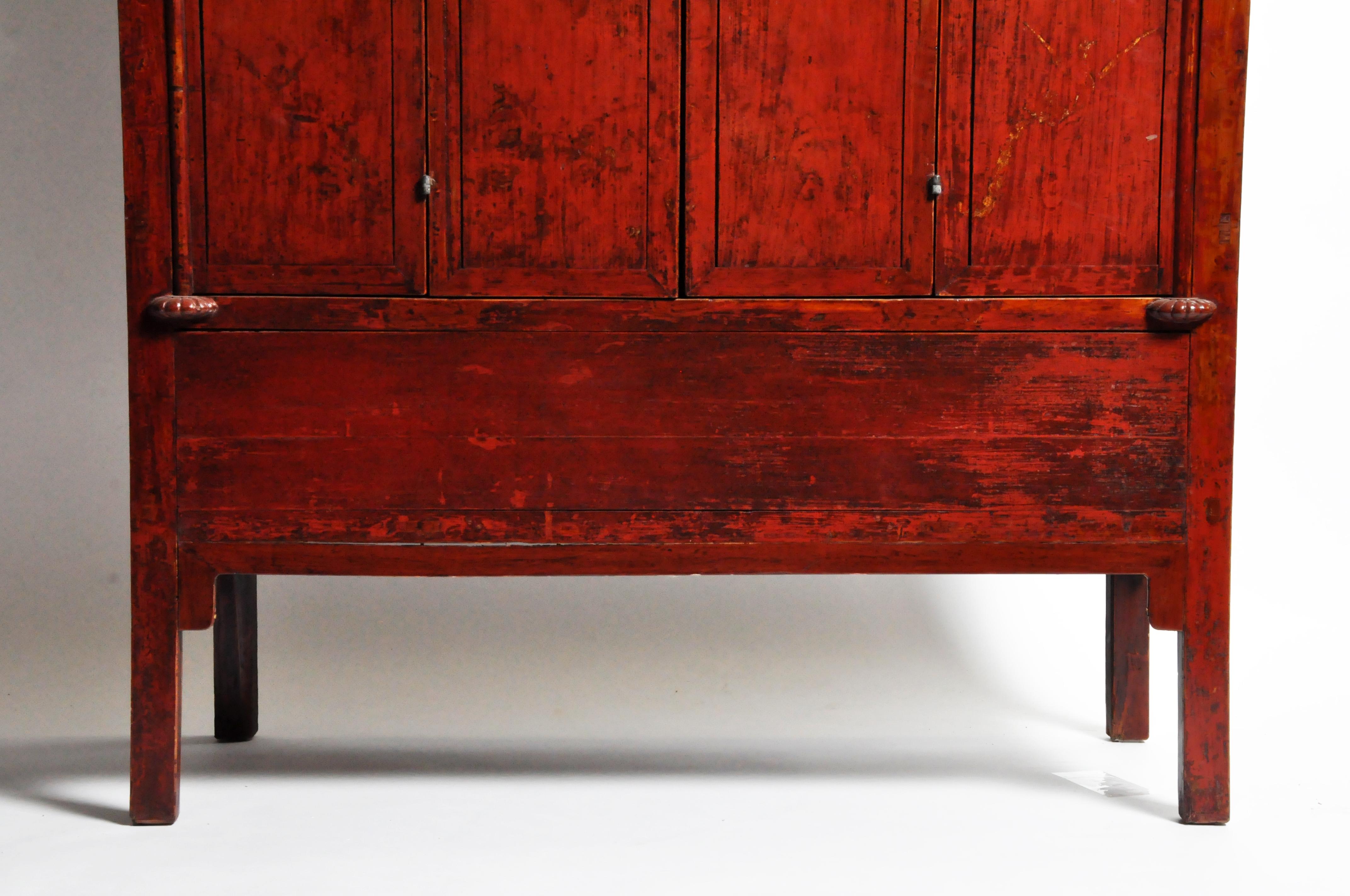 19th Century Chinese Wedding Cabinet with Square Lockplate