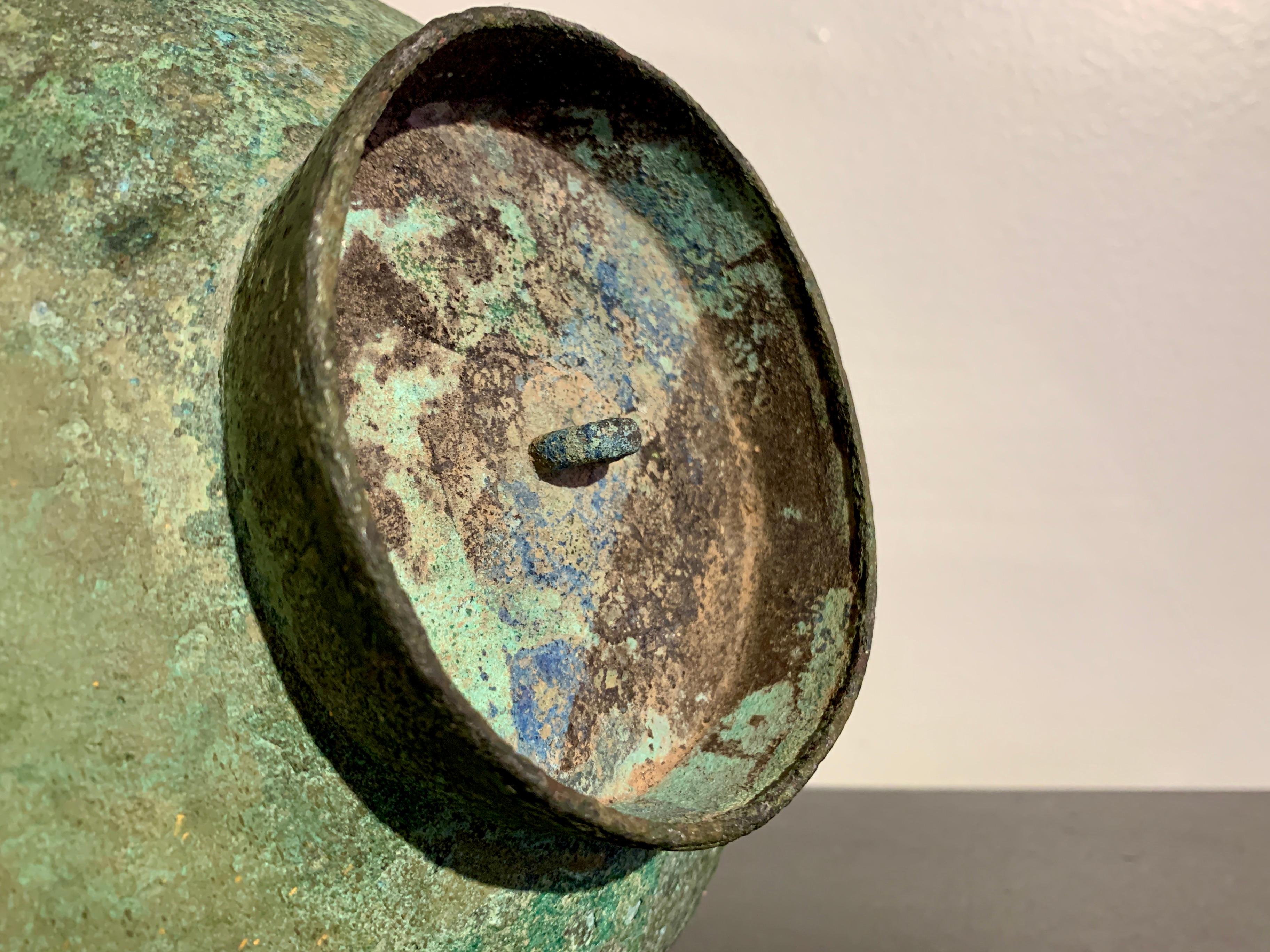 Chinese Western Han Dynasty Bronze Garlic Head Vase, 206 BC - 25 AD For Sale 3
