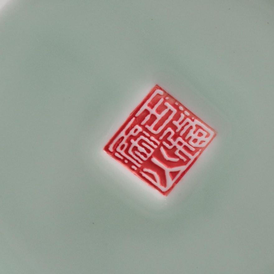 Chinesisches Teeservice aus glasierter Keramik in Weiß und Celadon (21. Jahrhundert und zeitgenössisch) im Angebot