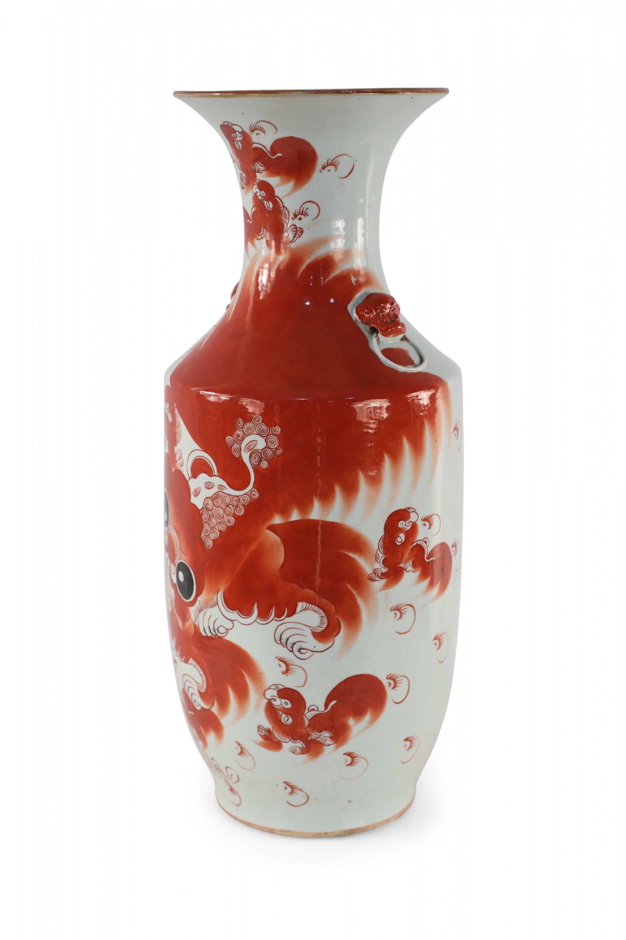 red and white porcelain