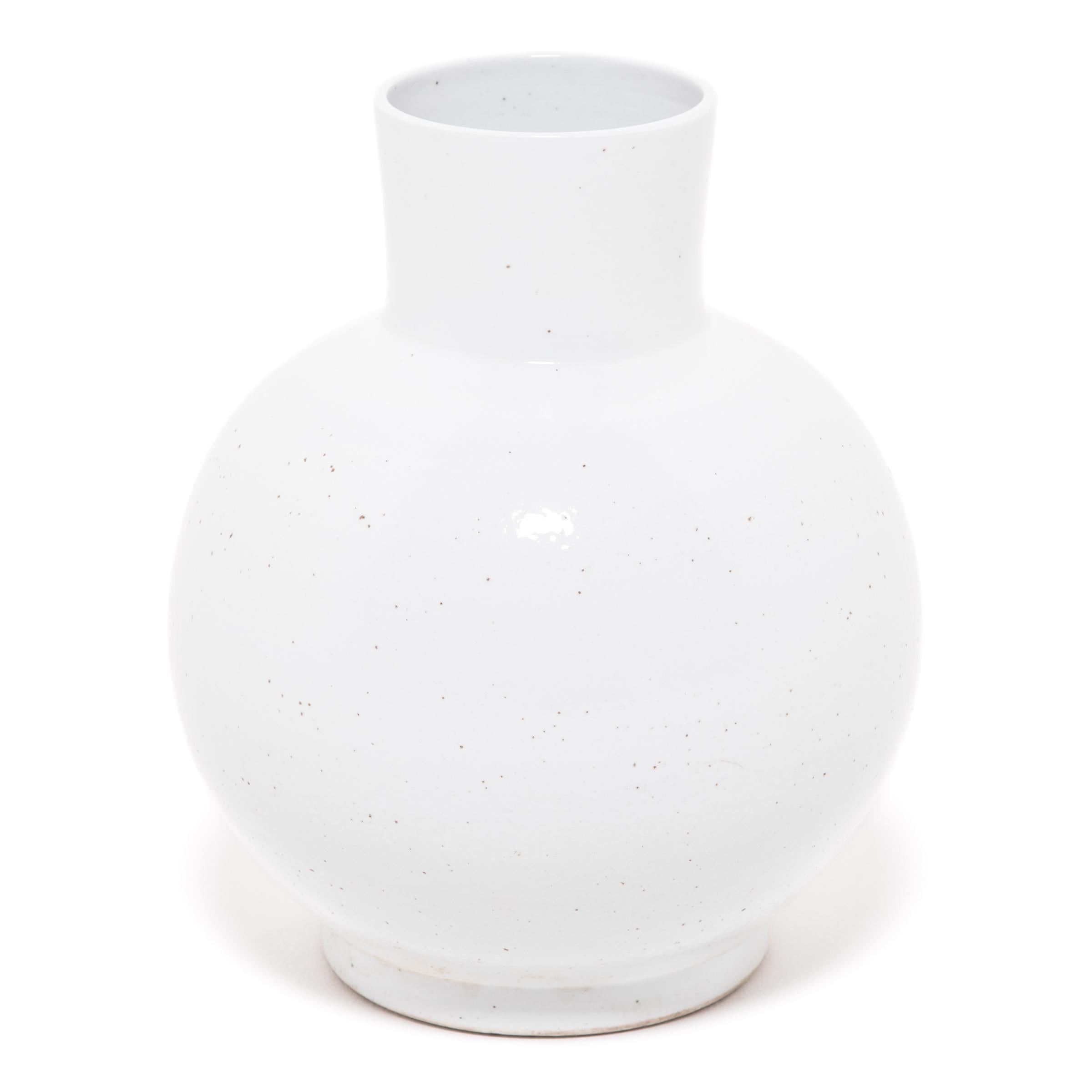 Chinese White Glazed Ball Vase For Sale