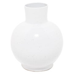 White Glazed Ball Vase