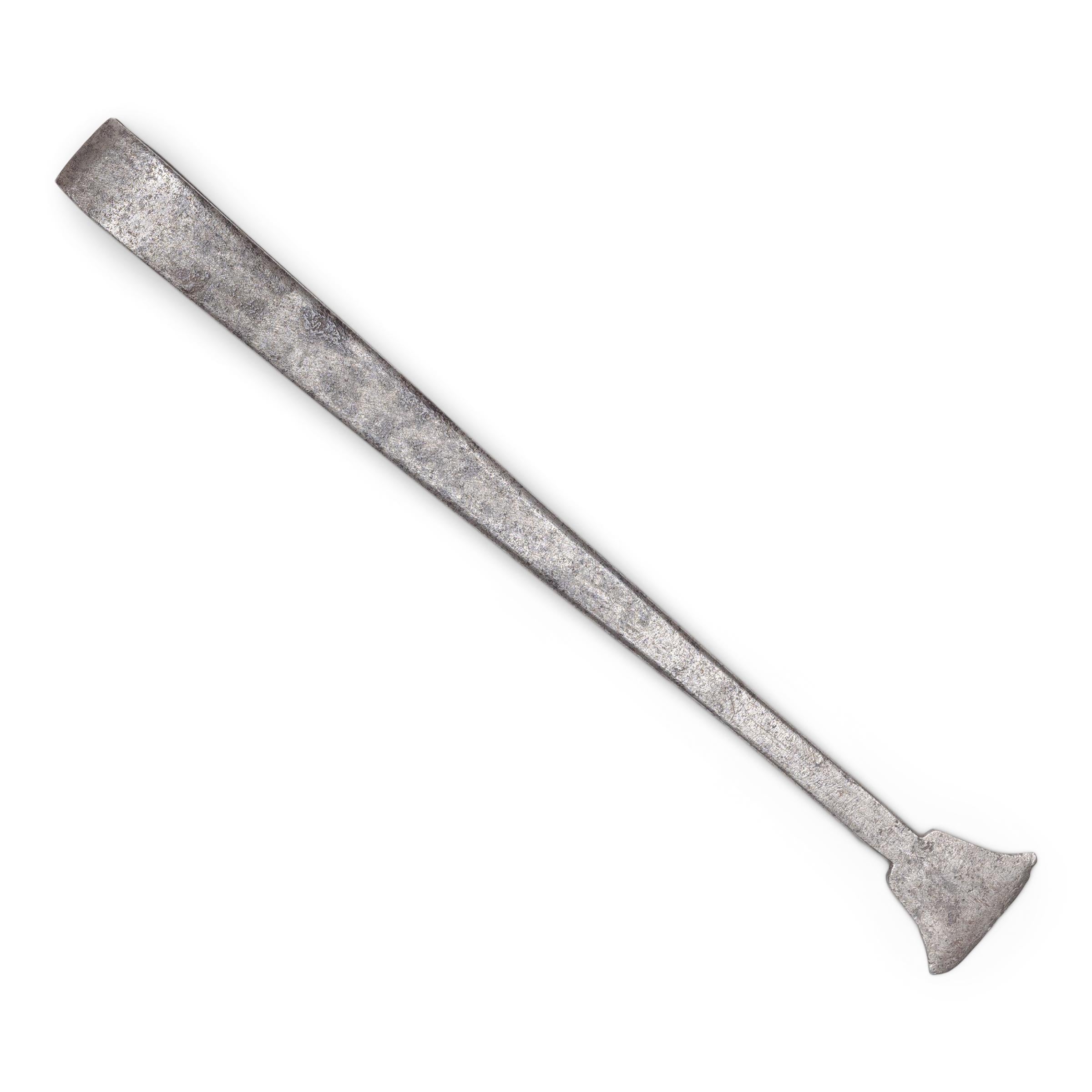 Chinese White Brass Opium Lamp Tweezers, c. 1900 In Good Condition For Sale In Chicago, IL