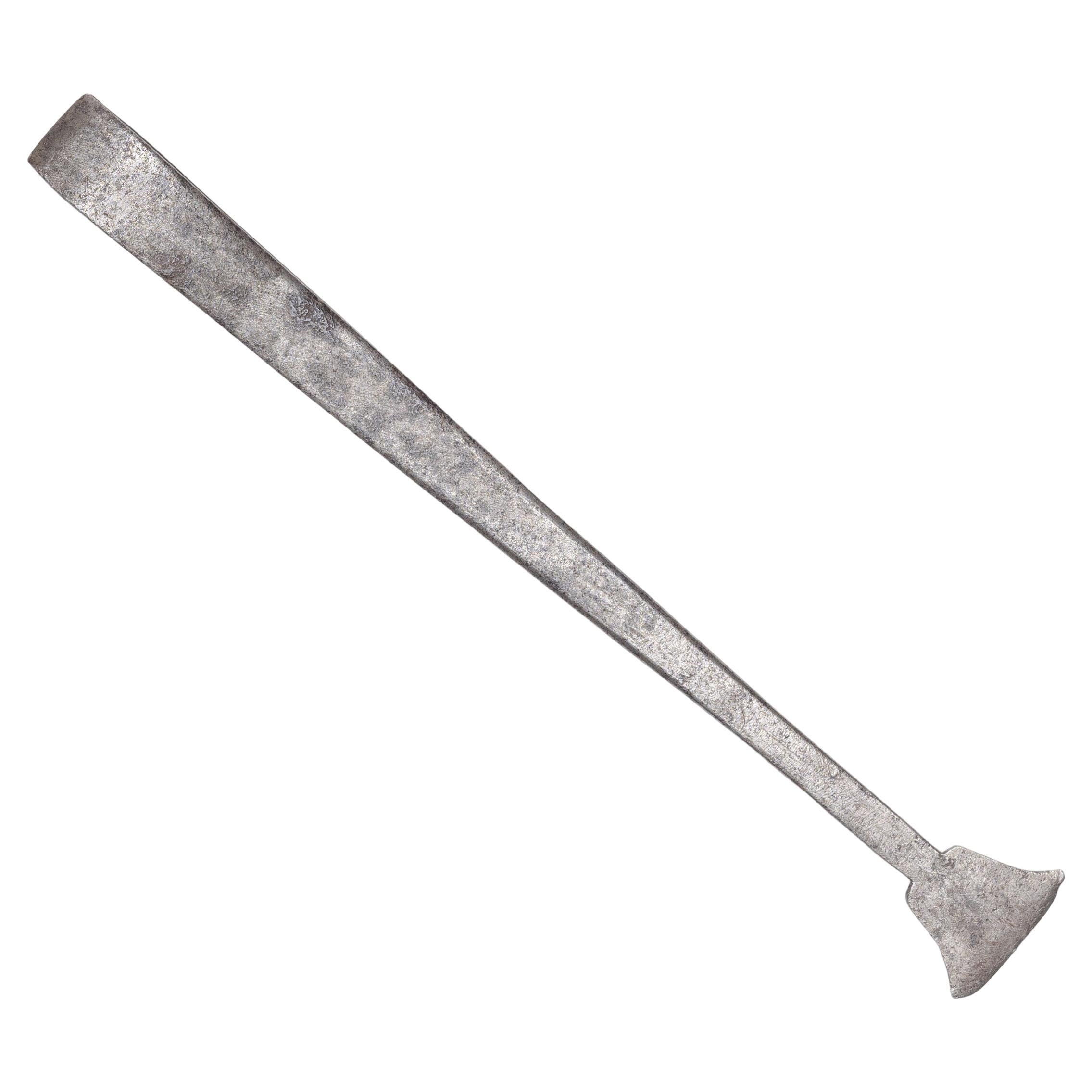 Chinese White Brass Opium Lamp Tweezers, c. 1900