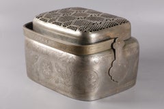 Chinese white bronze hand warmer/censer, Republican period