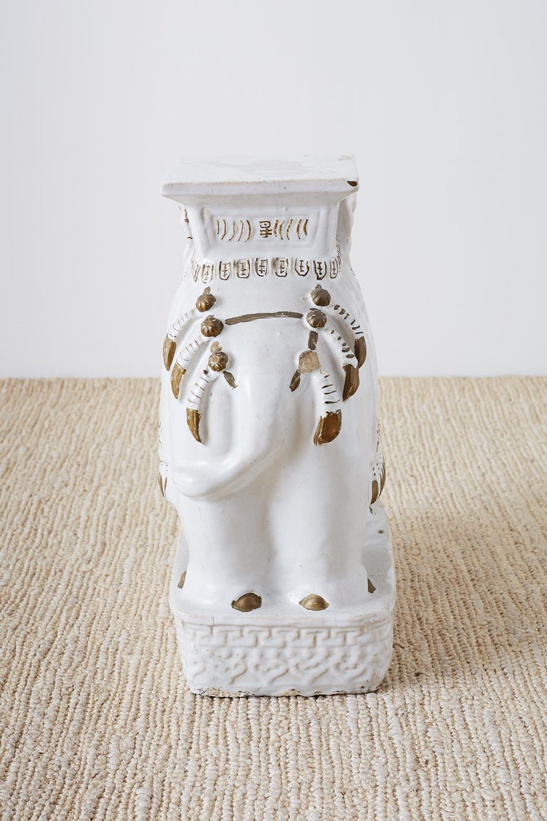Chinese White Elephant Garden Stool or Drinks Table at 1stDibs