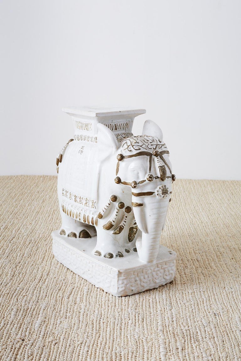Chinese White Elephant Garden Stool or Drinks Table at 1stDibs