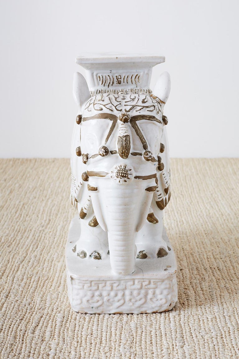 Chinese White Elephant Garden Stool or Drinks Table at 1stDibs
