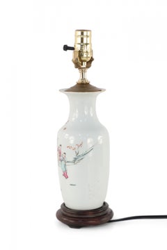 Chinese White Figurative Scene Porcelain Table Lamp